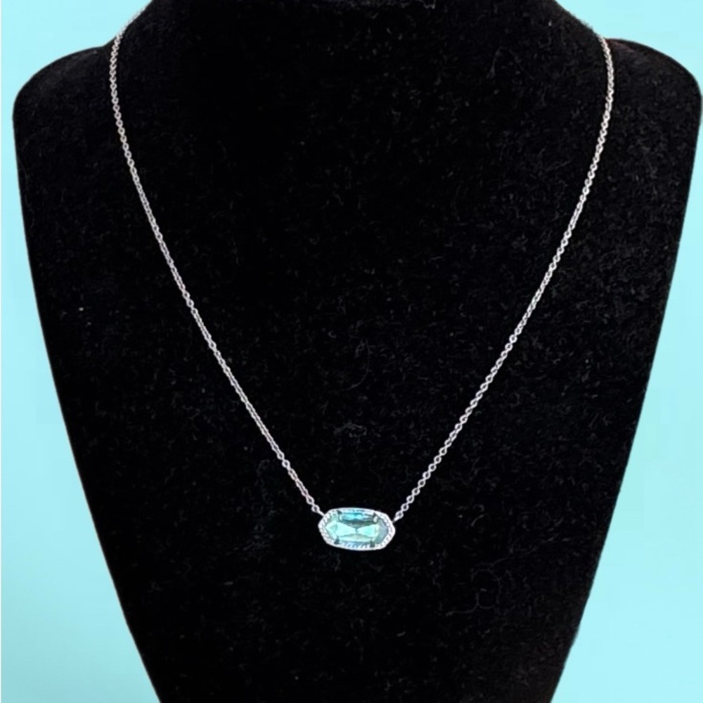 💎Kendra Scott Silver and Blue Geometric Necklace